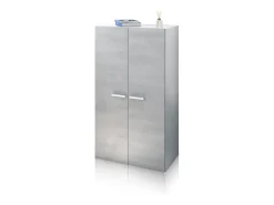 duehome Sapateiro Cody Blanco brillo - Gris cemento^ Móvel De Arrumação|Sapateira