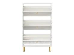 Online ModernLuxe Sapateiro 73x25x125cm - con 3 portas de abrir - prateleira de 6 níveis - Branco