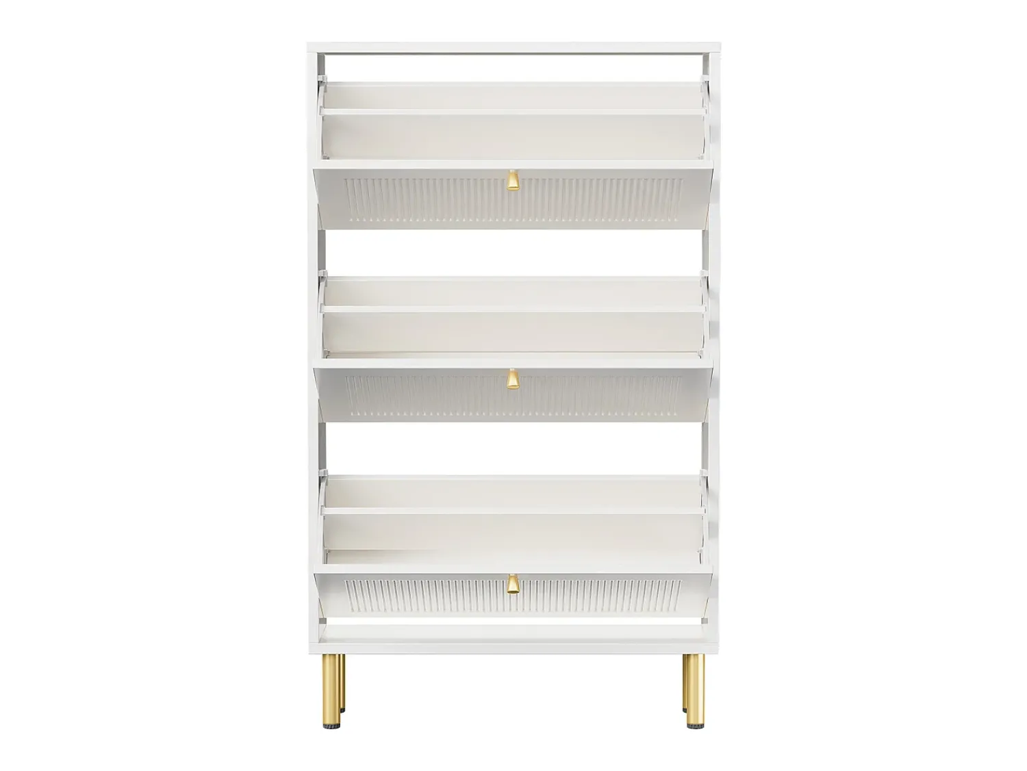 Online ModernLuxe Sapateiro 73x25x125cm - con 3 portas de abrir - prateleira de 6 níveis - Branco