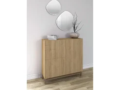 Móvel De Arrumação|Sapateira*Herdasa Sapateiro/Móvel organização - H90cm x L90cm x P27cm carvalho dourado pernas moca - Copenhague Castanho