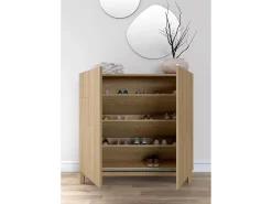Móvel De Arrumação|Sapateira|Herdasa Sapateiro/Móvel organização - H90cm x L90cm x P27cm carvalho dourado - Copenhague Natural escuro