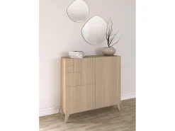Móvel De Arrumação|Sapateira*Herdasa Sapateiro/Móvel organização - H87cm x L90cm x P27cm nogueira clara - Bergen Natural claro