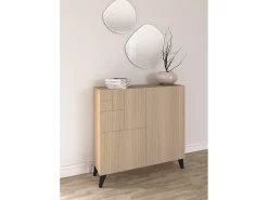 Discount Herdasa Sapateiro/Móvel organização - H87cm x L90cm x P27cm nogueira clara pernas - Bergen Preto