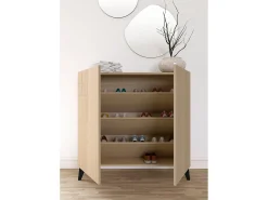 Discount Herdasa Sapateiro/Móvel organização - H87cm x L90cm x P27cm nogueira clara pernas - Bergen Preto