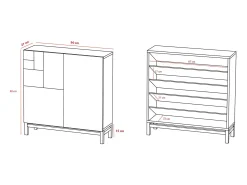 Discount Herdasa Sapateiro/Móvel organização - H90cm x L90cm x P27cm nogueira clara - Copenhague Natural claro