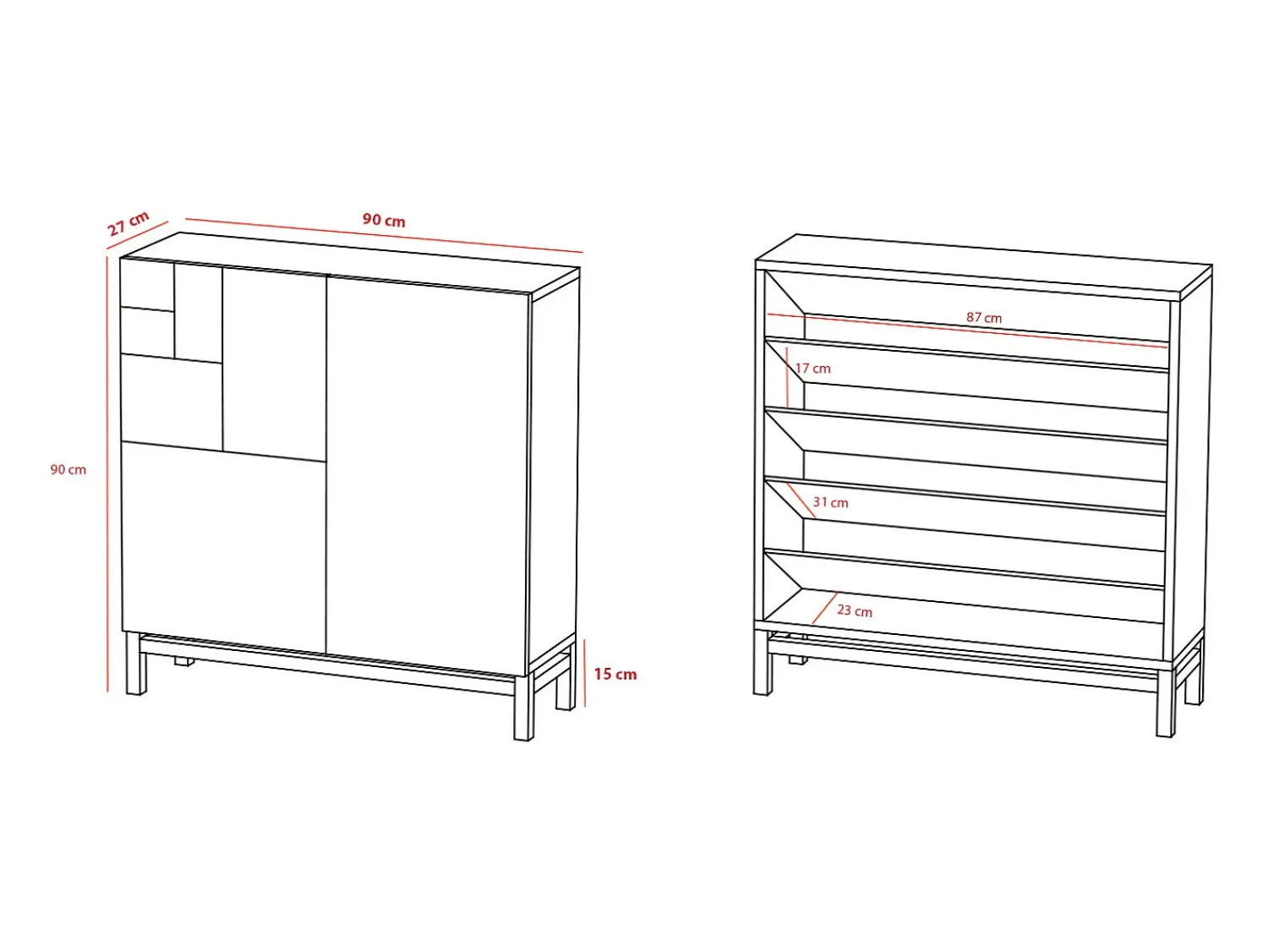 Discount Herdasa Sapateiro/Móvel organização - H90cm x L90cm x P27cm nogueira clara - Copenhague Natural claro
