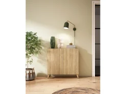 Herdasa Sapateiro/Móvel organização - H87cm x L90cm x P27cm chêne dore – Bergen^ Móvel De Arrumação|Sapateira