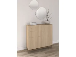Hot Herdasa Sapateiro/Móvel organização - H90cm x L90cm x P27cm nogueira clara pernas moca - Copenhague Castanho