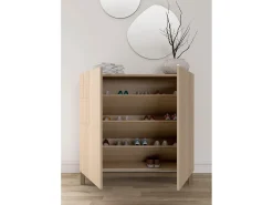 Hot Herdasa Sapateiro/Móvel organização - H90cm x L90cm x P27cm nogueira clara pernas moca - Copenhague Castanho