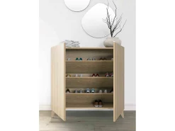 Herdasa Sapateiro/Móvel organização - H87cm x L90cm x P27cm chêne portas impression serrado - Sunne^ Móvel De Arrumação|Sapateira
