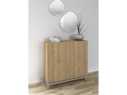 Herdasa Sapateiro/Móvel organização - H90cm x L90cm x P27cm carvalho dourado pernas bege - Copenhague^ Móvel De Arrumação|Sapateira