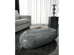 Online Homemania Sasso médio - Mesa de centro (52 x 98 x 27h) em pedra fóssil cinza Cinzento