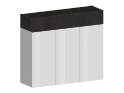 Móvel De Arrumação|Sapateira*Dmora ScarpIera Dcanestrell, Suporte para sapatos com economia de espaço com 4 portas, Armário de entrada multifuncional, 114x38h100 cm, Branco e Ardósia Cinzento