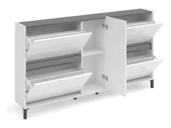 Móvel De Arrumação|Sapateira*Dmora ScarpierEm Darnautovi, Suporte para sapatos, Armário de entrada multiusos, Armário para calçados, Made in Italy, 169x25h94 cm, brilhante Branco