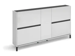 Móvel De Arrumação|Sapateira*Dmora ScarpierEm Darnautovi, Suporte para sapatos, Armário de entrada multiusos, Armário para calçados, Made in Italy, 169x25h94 cm, brilhante Branco