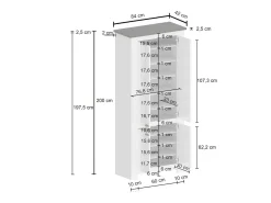 Dmora ScHarpeira Dcicerell, Suporte para sapatos com economia de espaço com 4 portas, Armário de entrada multifuncional, 84x42h200 cm, Branco e Ardósia^ Móvel De Arrumação|Sapateira