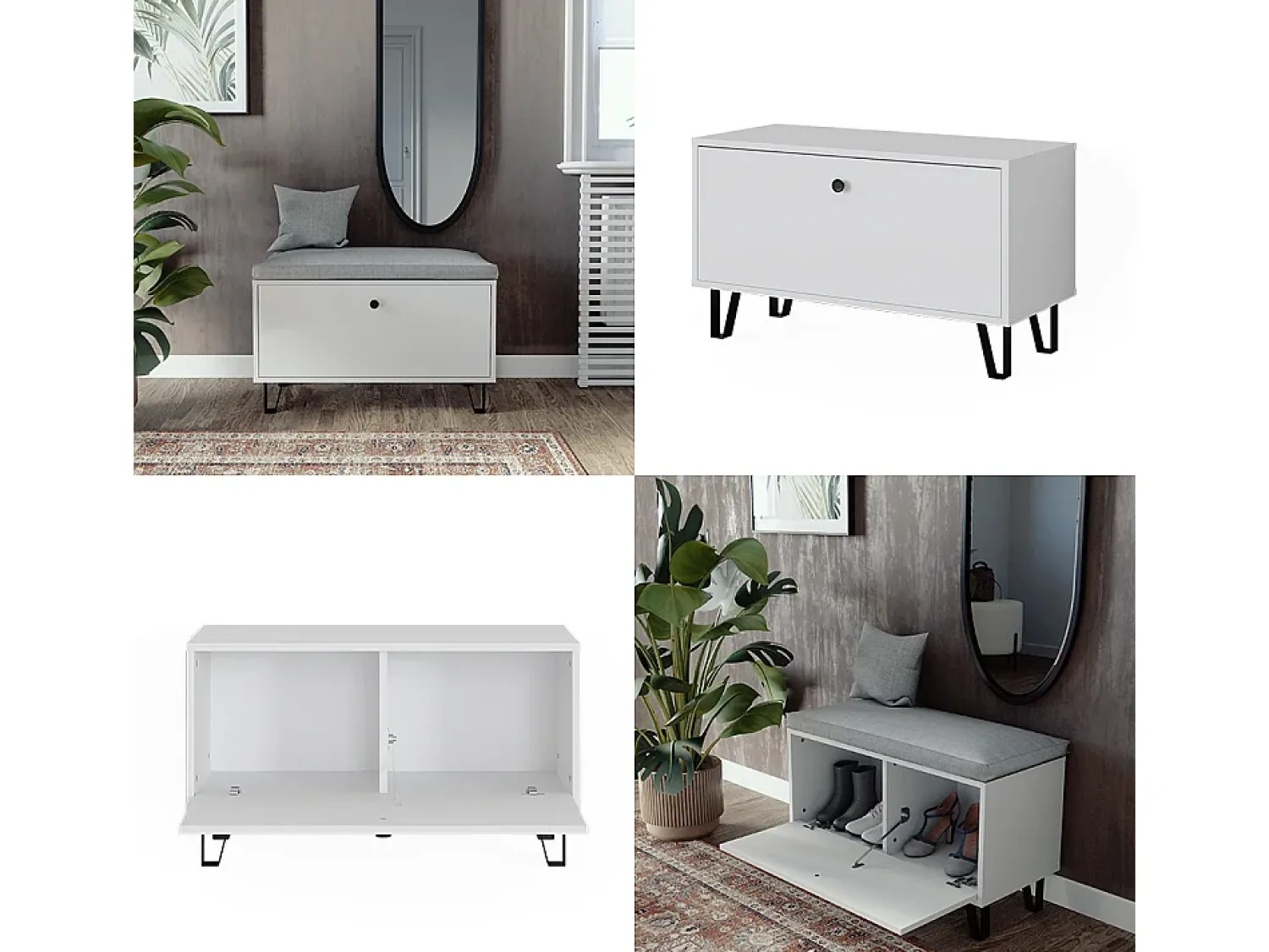 Móvel De Arrumação|Sapateira*Vicco Schuhbank 80x35.1x46 siri Branco