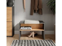 Móvel De Arrumação|Sapateira*Vicco Schuhbank carvalho antracite/goldkraft 60x40x60 orlando Cinza antracite