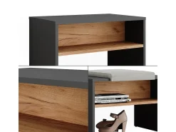 Móvel De Arrumação|Sapateira*Vicco Schuhbank carvalho antracite/goldkraft 60x40x60 orlando Cinza antracite
