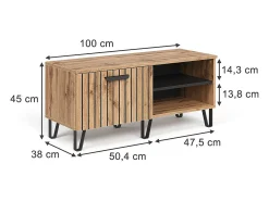 Sale Vicco Schuhbank carvalho wotan 100x38x45 amber Natural escuro