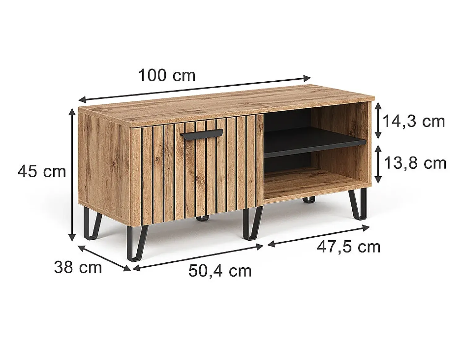 Sale Vicco Schuhbank carvalho wotan 100x38x45 amber Natural escuro