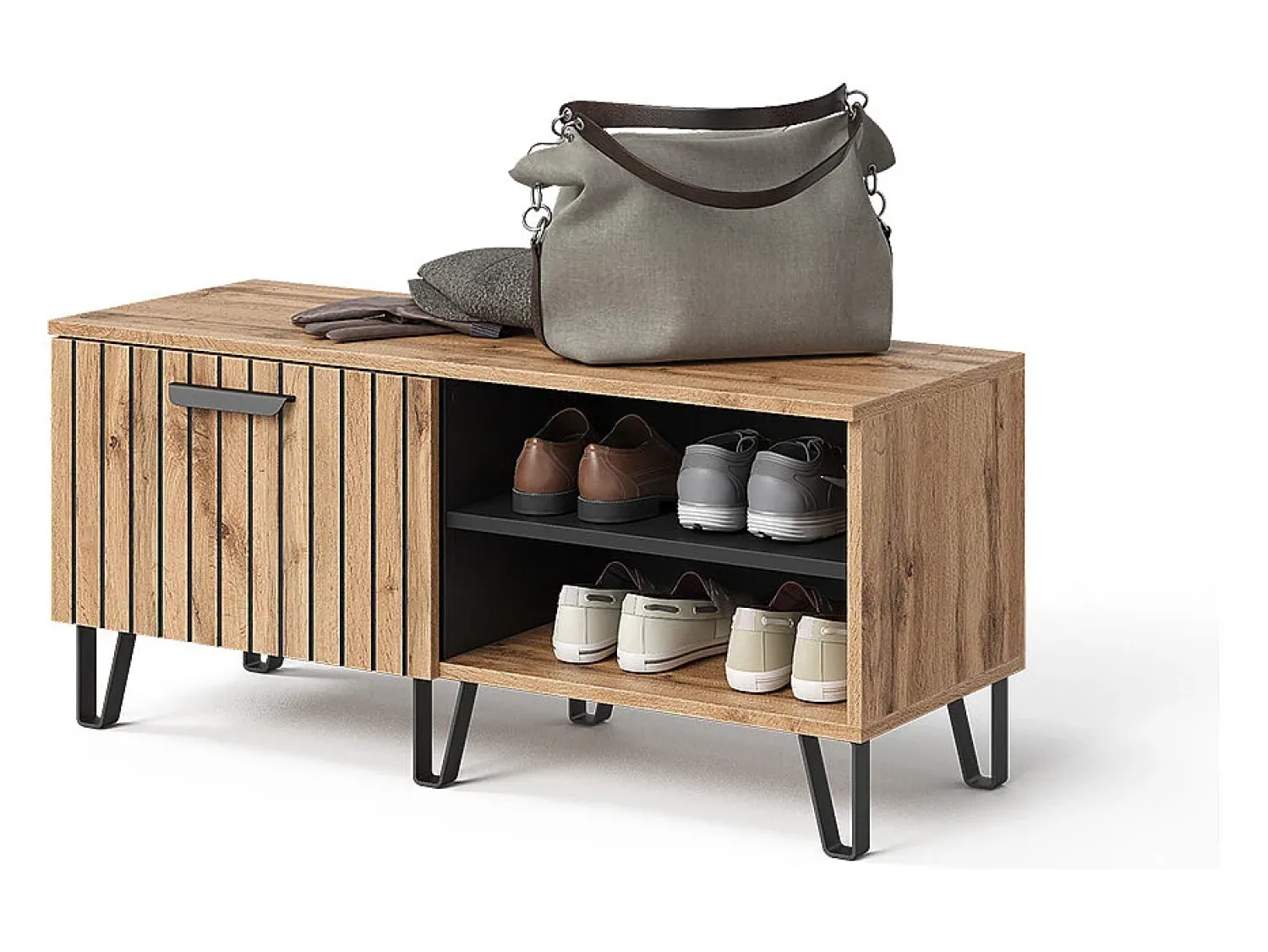 Sale Vicco Schuhbank carvalho wotan 100x38x45 amber Natural escuro