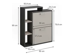 Vicco Schuhkipper antracite/creio 80x24.2x90 orlando^ Móvel De Arrumação|Sapateira