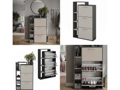 Móvel De Arrumação|Sapateira*Vicco Schuhkipper antracite/creio 80x24.2x128.3 orlando Cinza antracite