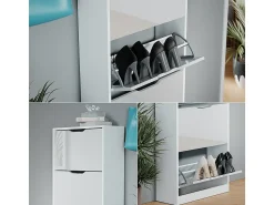 Móvel De Arrumação|Sapateira*Vicco Schuhkipper / brilhante 59x22x137 luca Branco