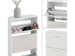 Móvel De Arrumação|Sapateira*Vicco Schuhkipper / brilhante 59x22x137 gizmo Branco