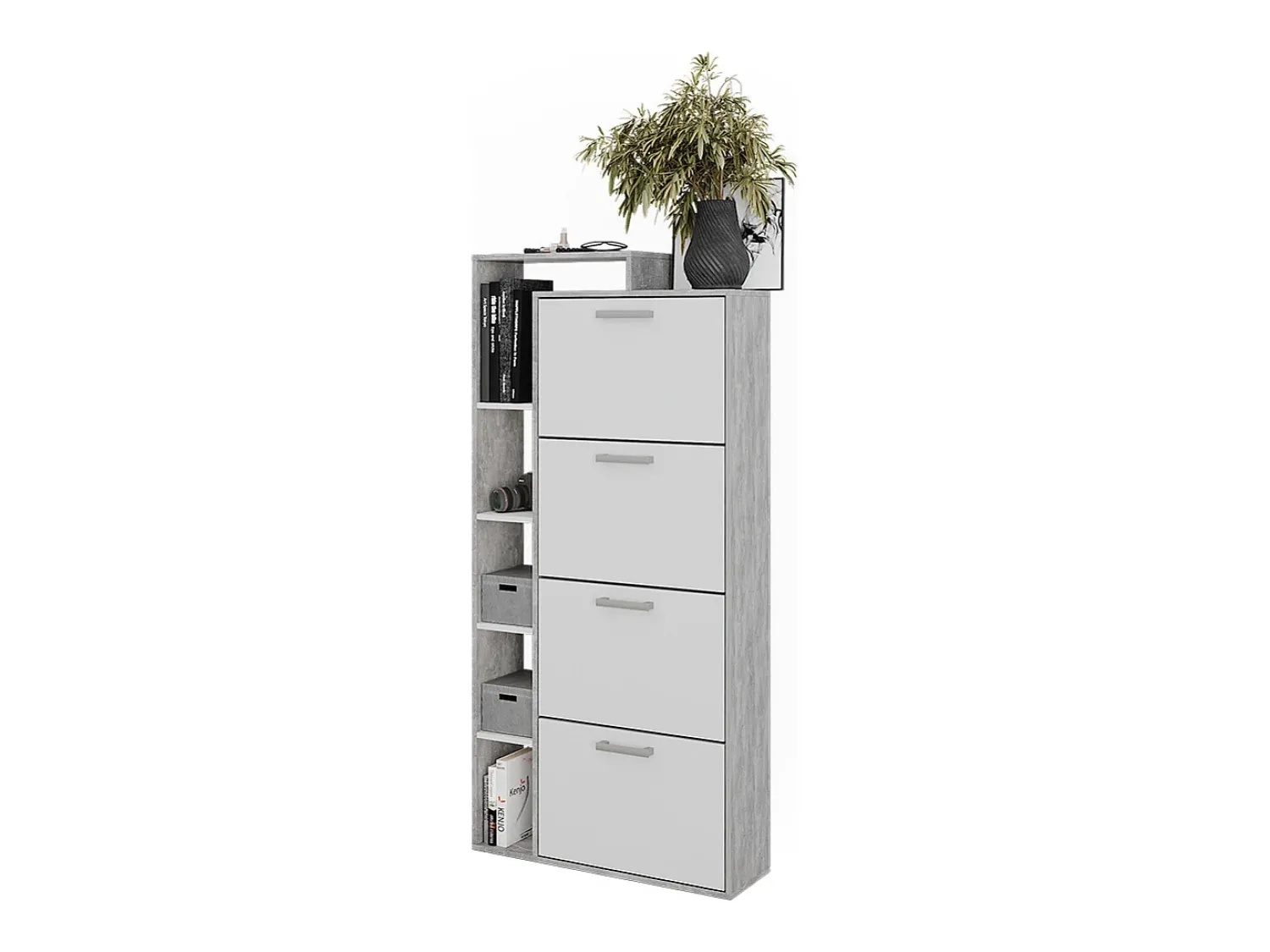 Móvel De Arrumação|Sapateira*Vicco Schuhkipper /concreto 80x24.2x166.1 orlando Branco