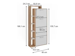 Vicco Schuhkipper /sonoma 80x24.2x166.1 orlando^ Móvel De Arrumação|Sapateira