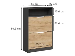 Móvel De Arrumação|Sapateira|Vicco Schuhkipper carvalho antracite/goldkraft 59x22x89.5 luca Cinza antracite