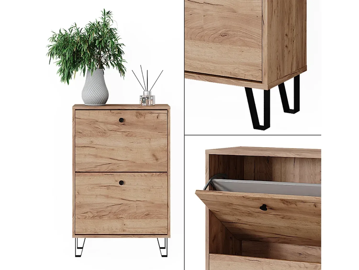 Vicco Schuhkipper carvalho goldkraft 60x26x92 siri^ Móvel De Arrumação|Sapateira