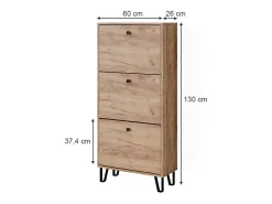 Discount Vicco Schuhkipper carvalho goldkraft 130x26x60 siri Natural escuro