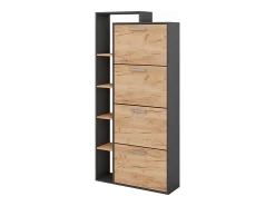 Móvel De Arrumação|Sapateira|Vicco Schuhkipper carvalho goldkraft/antracite 80x24.2x166.1 orlando Natural escuro
