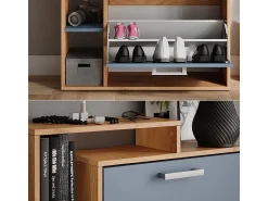 Móvel De Arrumação|Sapateira*Vicco Schuhkipper carvalho goldkraft/ 80x24.2x90 orlando Azul