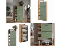 Móvel De Arrumação|Sapateira|Vicco Schuhkipper carvalho/ goldkraft 80x24.2x166.1 orlando Verde