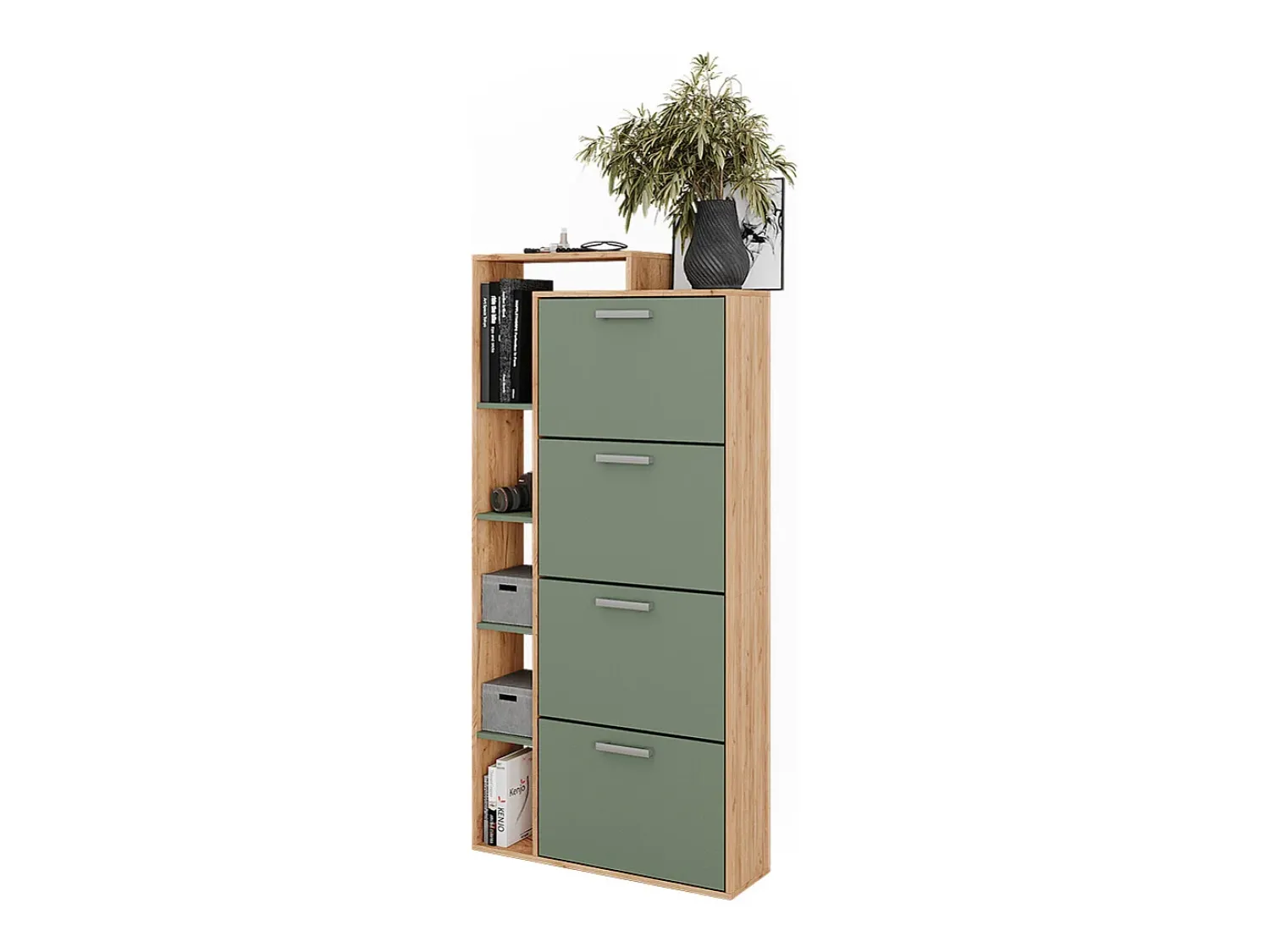 Móvel De Arrumação|Sapateira|Vicco Schuhkipper carvalho/ goldkraft 80x24.2x166.1 orlando Verde