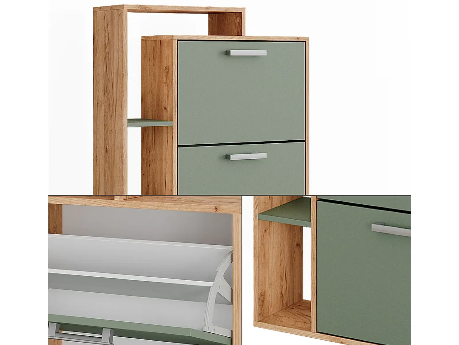 Móvel De Arrumação|Sapateira|Vicco Schuhkipper carvalho/ goldkraft 80x24.2x166.1 orlando Verde