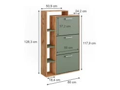Vicco Schuhkipper carvalho/ goldkraft 80x24.2x128.3 orlando^ Móvel De Arrumação|Sapateira