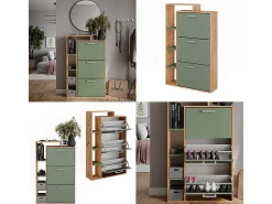 Vicco Schuhkipper carvalho/ goldkraft 80x24.2x128.3 orlando^ Móvel De Arrumação|Sapateira