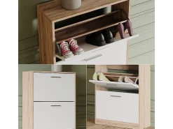 Móvel De Arrumação|Sapateira|Vicco Schuhkipper sonoma/branco 59x22x137 gizmo Natural claro