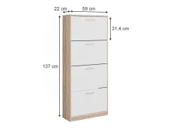 Móvel De Arrumação|Sapateira|Vicco Schuhkipper sonoma/branco 59x22x137 gizmo Natural claro