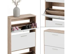 Móvel De Arrumação|Sapateira|Vicco Schuhkipper sonoma/branco 59x22x137 gizmo Natural claro