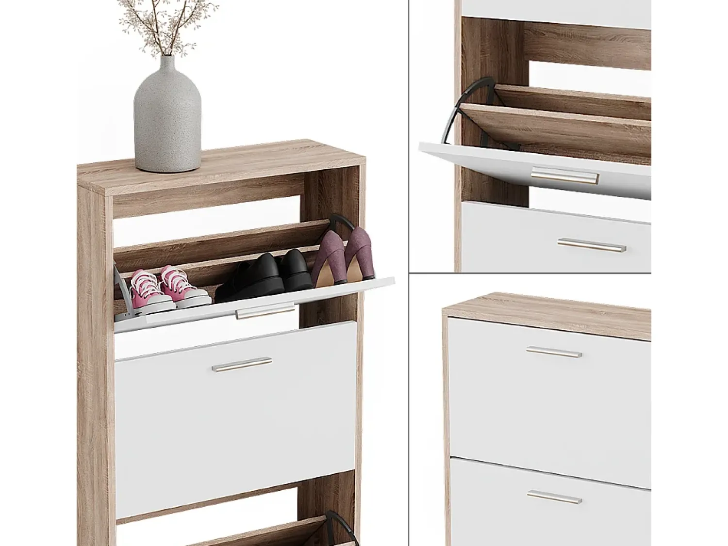 Móvel De Arrumação|Sapateira|Vicco Schuhkipper sonoma/branco 59x22x137 gizmo Natural claro