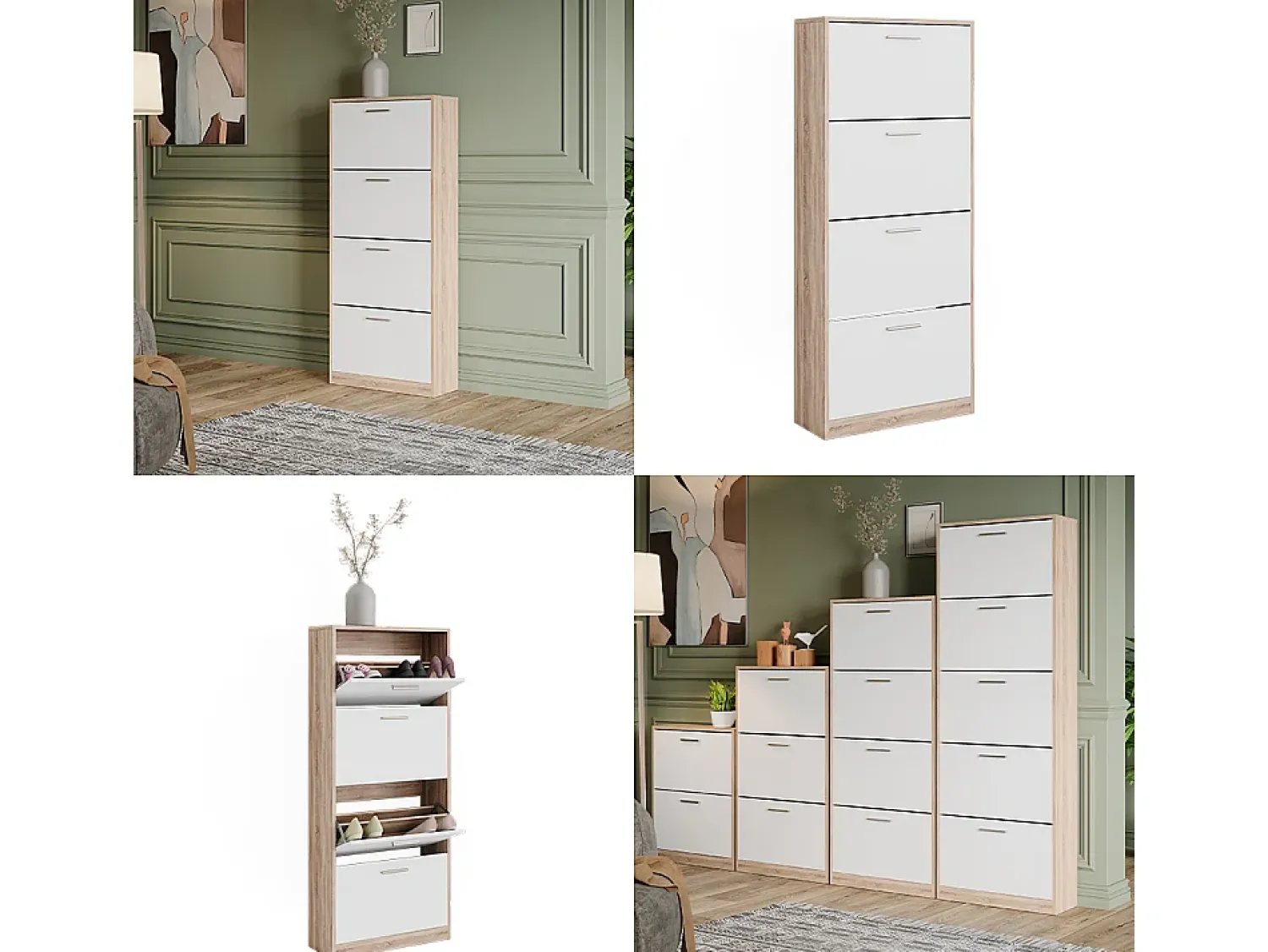 Móvel De Arrumação|Sapateira|Vicco Schuhkipper sonoma/branco 59x22x137 gizmo Natural claro