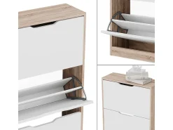 Móvel De Arrumação|Sapateira|Vicco Schuhkipper sonoma/branco 59x22x137 luca Natural claro
