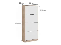 Móvel De Arrumação|Sapateira|Vicco Schuhkipper sonoma/branco 59x22x137 luca Natural claro