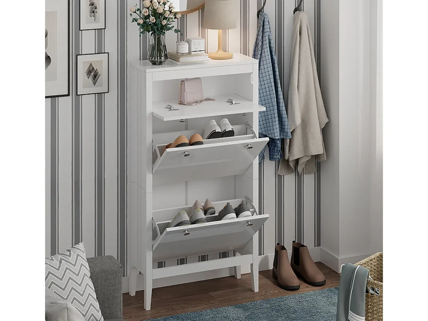 Vicco Schuhschrank 60x23.5x115 aron^ Móvel De Arrumação|Sapateira